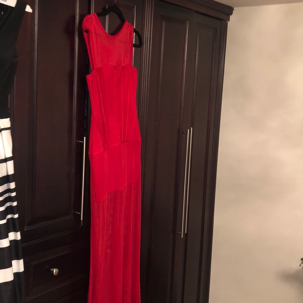 Red midi dress